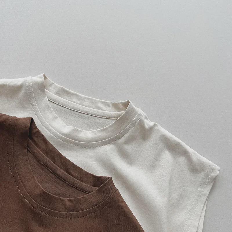 Summer Cotton Sleeveless Printed Vests for Boys and Girls - Trendy Korean and Japanese Style