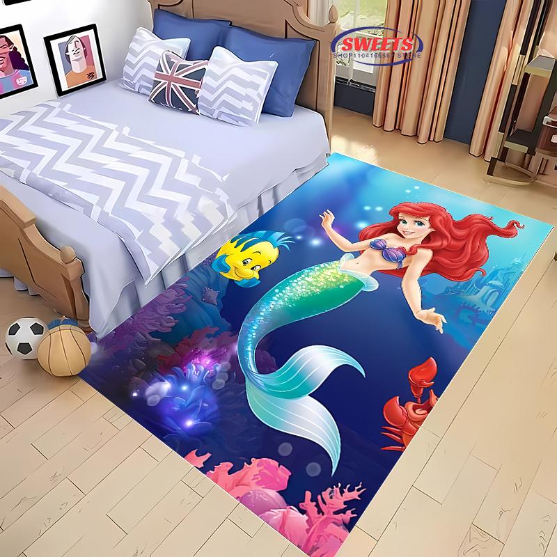 New Shelves! Little Mermaid Ariel Princess Carpet, Living Room Bedroom Office Area Kid's Room of Choice,Non-slip Mat Potdemiel