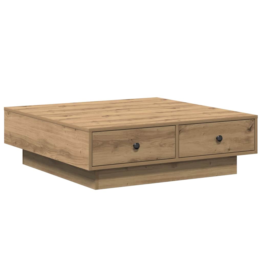 Coffee Table Artisan Oak 90 X 90 X 28 Cm Engineered Wood