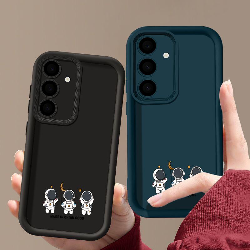 Little Astronaut Print Soft Shockproof Phone Case For Samsung S25 Ultra S24 FE S23 Plus S22 A56 A36 A16 A55 A06 A05 A15 A35 A54 Matte TPU Bumper Cover