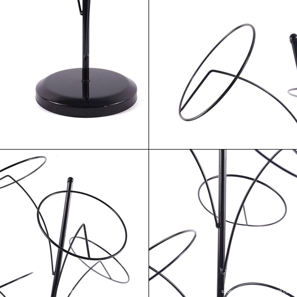 Fashion Metal Hat Display Stand Baseball Cap Rack with 5 Round Standing Hooks Stable Base Hat Storage Display Holder