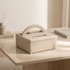 Tabletop Tissue Holder Woven Dispenser Box LeatherLike Apricot