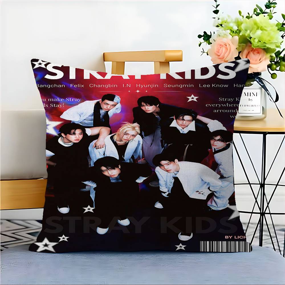Hot Kpop Style S-Stray K-Kids Cushion Cover Pillowcase Upholstery Sofa Throw Pillow Home Decor Pillowcas