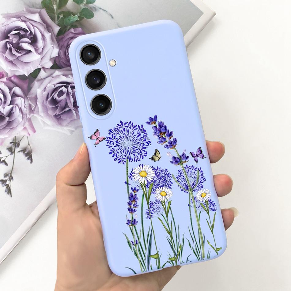 For Samsung Galaxy S23 FE Fashion Sunflower Butterfly Painted Case For Samsung S23FE 5G S 23fe SM-S711B Soft Silicon Jelly Cases