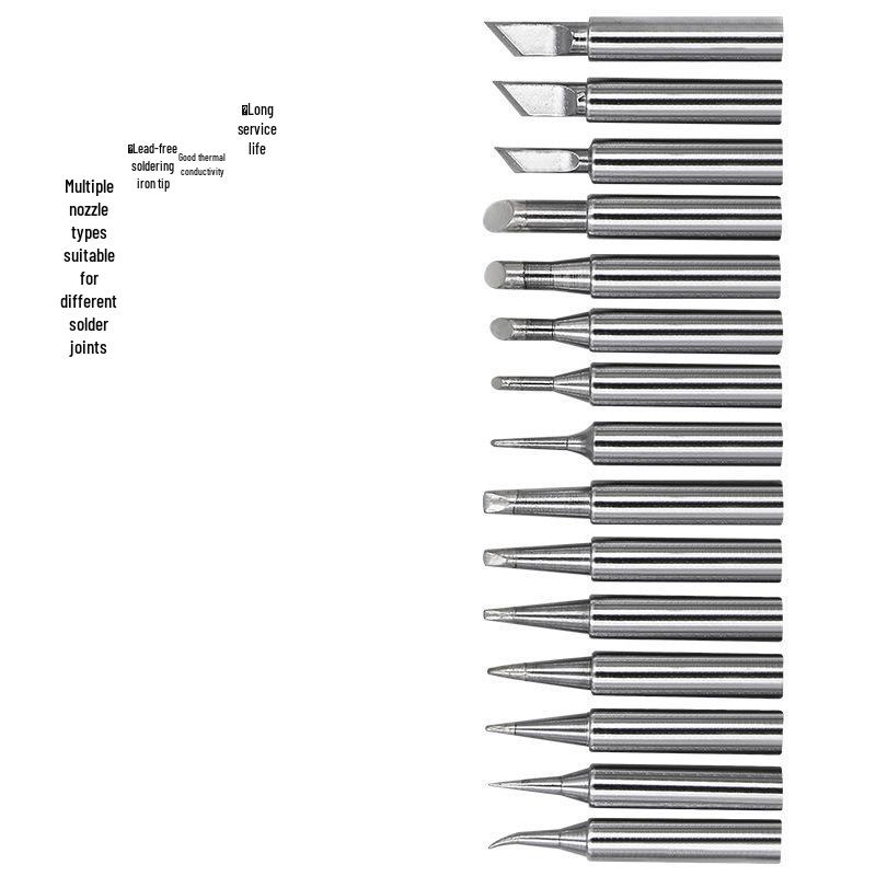 Lead-Free Electric Soldering Iron Tip Set: Flat, Bent, and Knife Tips for 936 Station