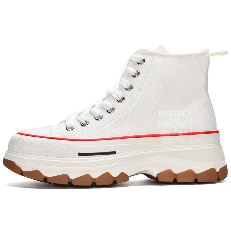 Gorąca sprzedaż wiosna nowe buty płócienne na grubej podeszwie podwyższającej z podeszwą falową 1234