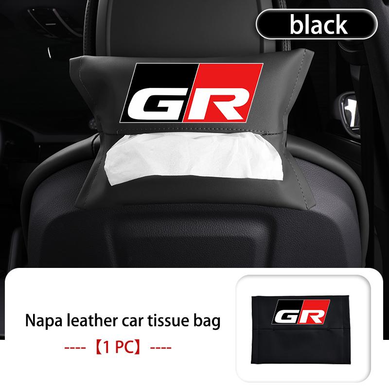 For Toyota Car Tissue Box Leather Seat Back Hanging Tissue Bag Storage Accessories Yaris Corolla Rav4 CHR Auris Cruiser Prius
