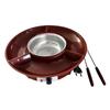 Electric Hot Chocolate & Cheese Fondue DIY Set with Qiaolezi Crispy Cheese Melting Pot