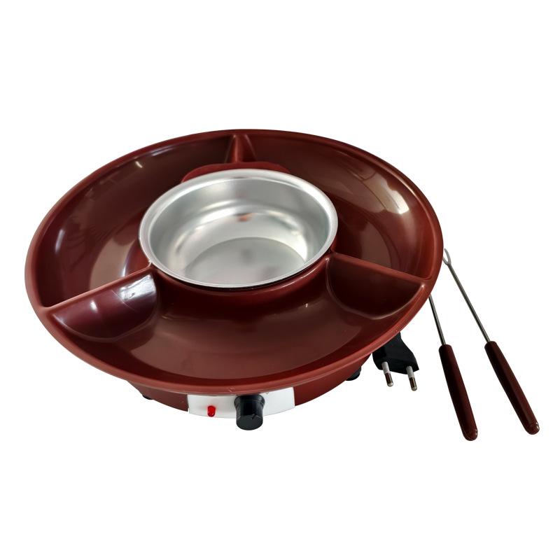 Electric Hot Chocolate & Cheese Fondue DIY Set with Qiaolezi Crispy Cheese Melting Pot