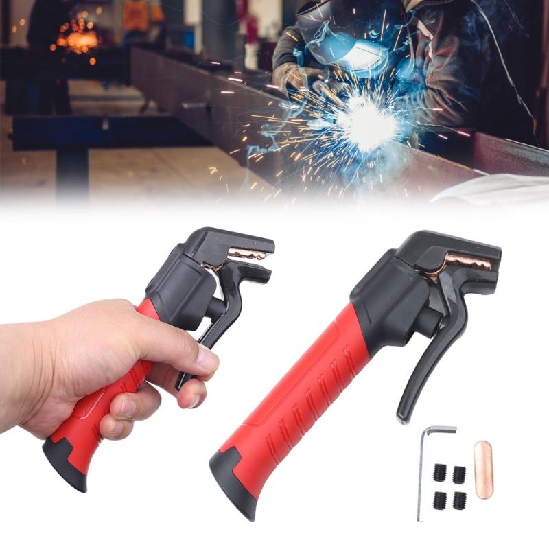 Electric Welding Clamp Heavy Duty Welding Electrode Holder Copper Electrode Clamp Holding for 2.0-3.2mm Electrodes