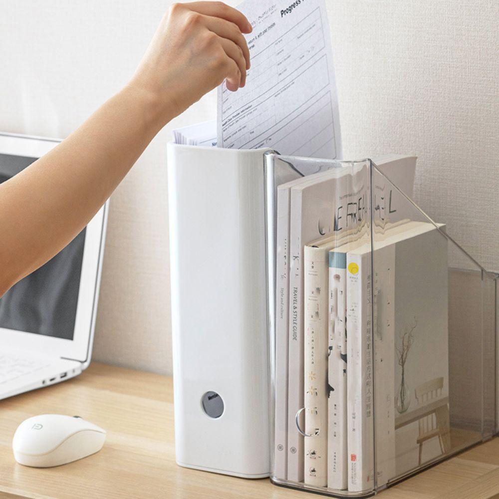 Plastic Desktop File Rack Large Capacity Book Stand Durable Bookends  CD
