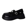 Fashion versatile black platform thick heel small leather shoes women's new summer skirt retro Mary Jane single shoes