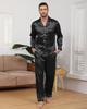 Mcodare Long Top and Bottom Synthetic Gentle on the Relieves Comfortable Loose Perfect for Hospital and More Size Men's Open-Front Pajamas, Sleeves,