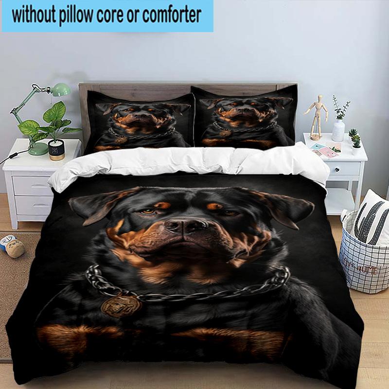 Butterflies And Bulldog Garden 3pcs Bedding,Including 1pc Duvet Cover And 2pcs Pillowcases Perfect for Christmas,Ideal for Bedroom, Dormitory