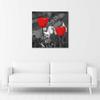 Canvas Print, Red Tulips On a Grey Background