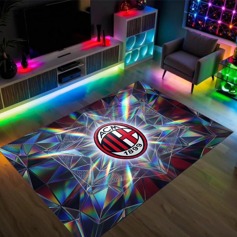 AC Milan Design Crystal Velvet Carpet Cozy Non?Slip Printed Rug For Bedroom Living Room Entrance