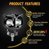 Motorcycles Led Headlight Spotlight Car Dual Color Owl Fog Light for Car Scooter Auxiliary Lamp Motorcycle Accessories Lights