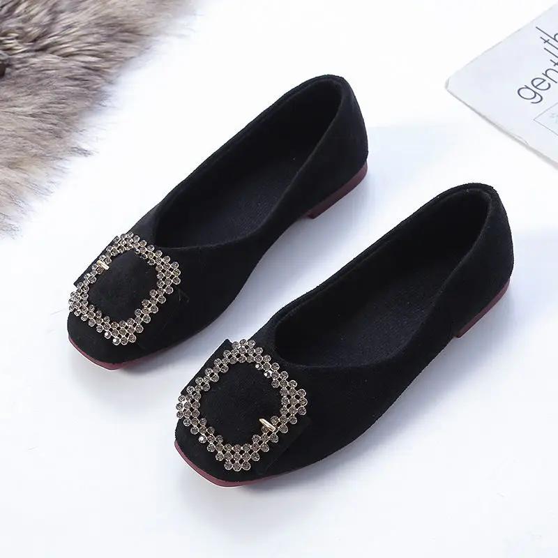 Fashion Square Toe Slip-on Shoes for Women Low Heel Elegant Woman Flats Casual Popular Fashionable Price Shoe Spring Chic Point Stylish