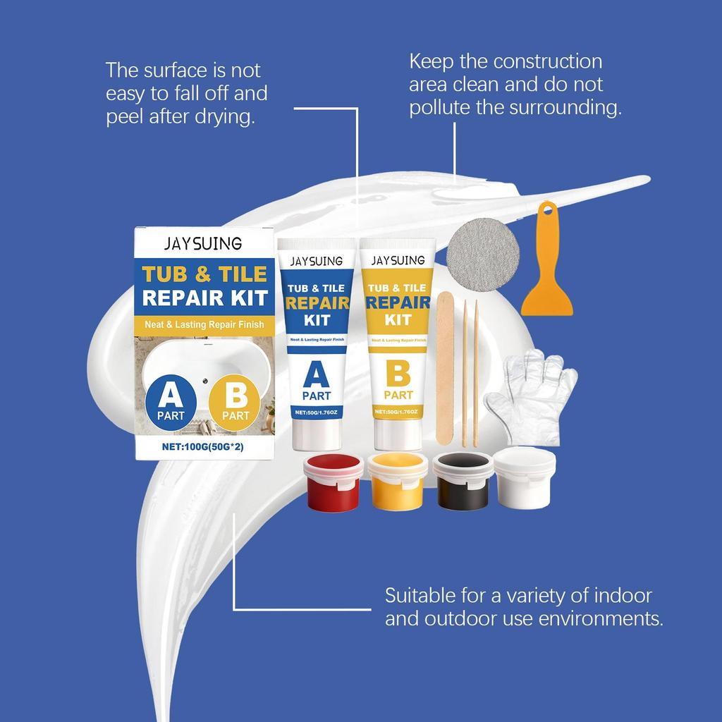 Jaysuing Tile Repair Paste Toilet Marble Floor Tile Pit Repair Crack Patching Hole Bonding Paste
