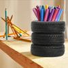 1 Stück lustiger Reifen-förmiger Stiftehalter - PVC Schreibtisch-Organizer, Ideal für Schul- und Bürobedarf, Lackiertes Finish, Bürobedarf