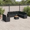 Vidaxl 10-Cz. Set da Giardino, Cuscini Rattan Nero Pe