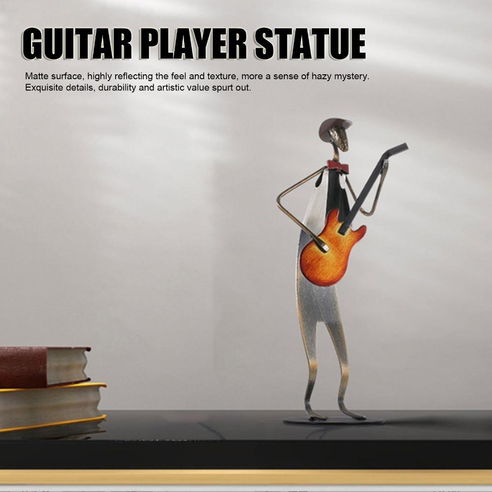 Matte Guitar Player Statue Craft Desktop Ornament Statues Musician Sculpture  Living Room