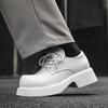 Neue Herrenschuhe Nische Derby Schuhe innere Höhenerhöhung großer Kopf Lederschuhe Retro High Street weiße Lederschuhe 95557-J