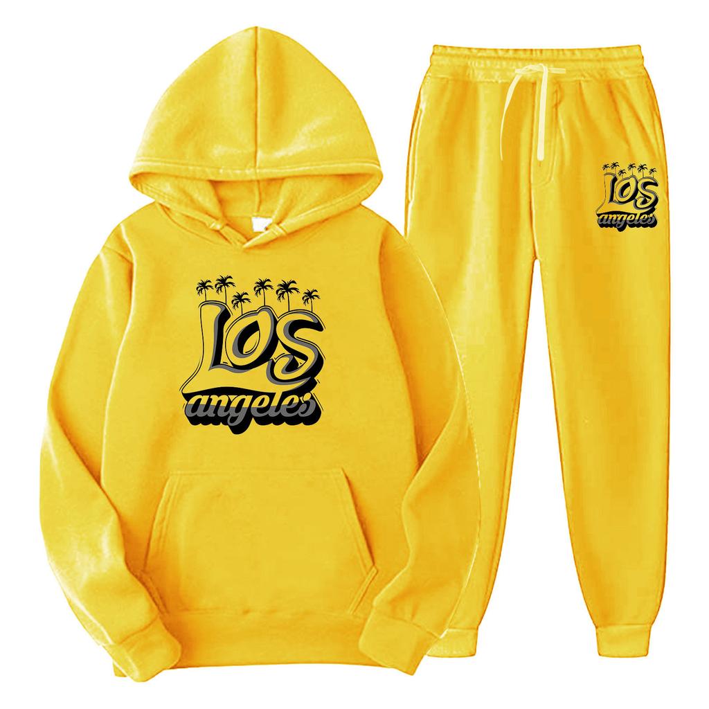 Men's suit pullover sweatshirt sweatpants set sweatshirt set fashion fleece men's hoodie