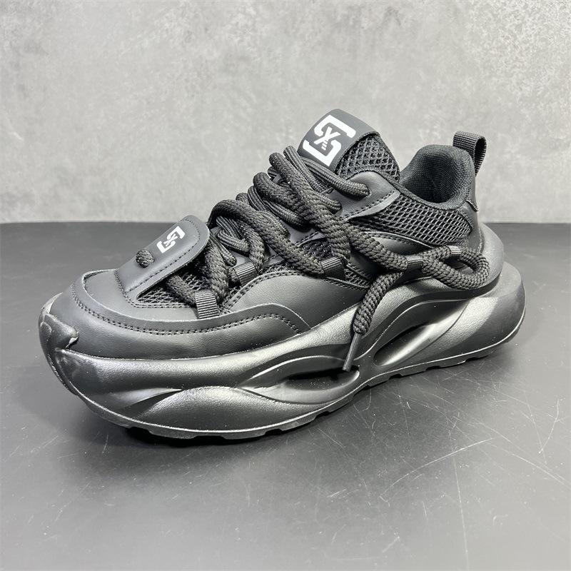 Chunky Sneakers Mens Womens Designer Hollow Sole Running Shoes Fashion Casual Leather Mesh Upper Height Increased Platform Shoes