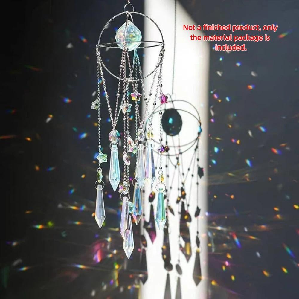 Handmade Crystal Sun Catcher Rainbow Prism Rainbow Prism Window Hanging Sun Moon Pendant Women