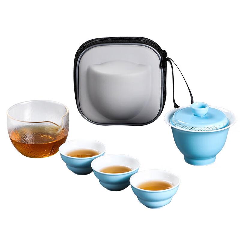 Portable Ceramic Tea Set with Gaiwan