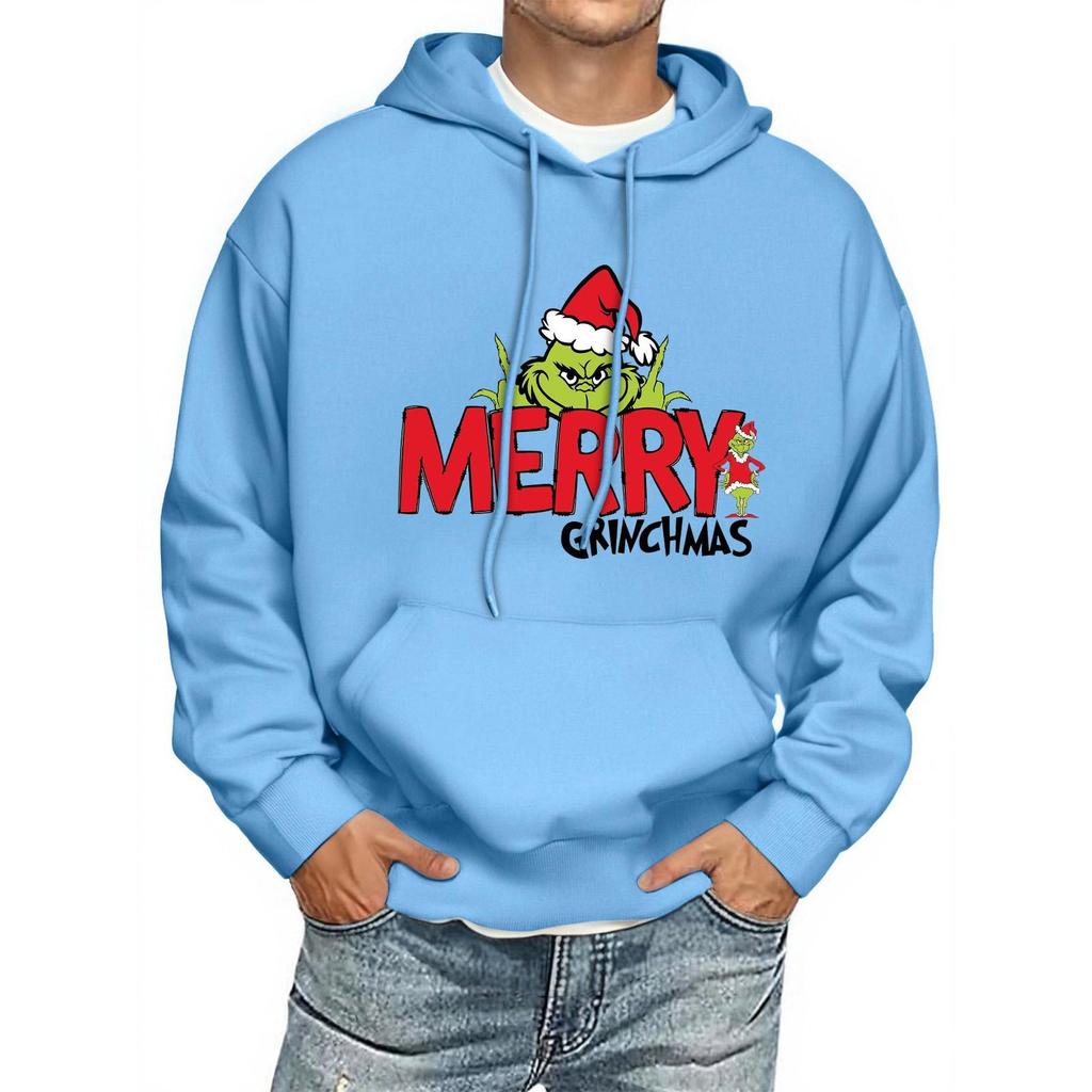 Men's Print Hooded Sweatshirt Long-Sleeve Casual Pullover Hoodie Hooded Sweatshirt