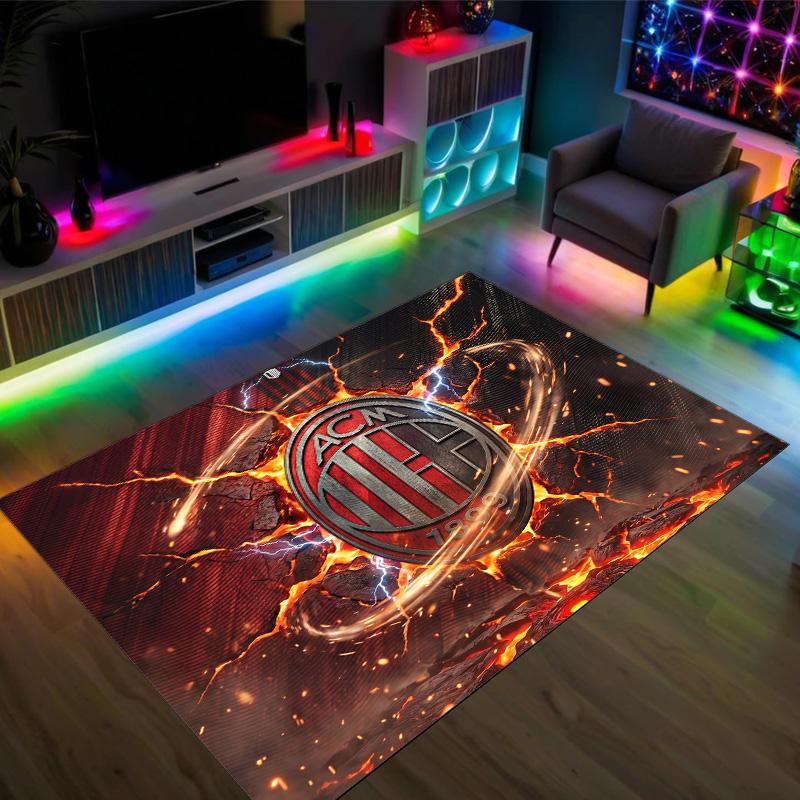AC Milan Design Crystal Velvet Carpet Cozy Non?Slip Printed Rug For Bedroom Living Room Entrance