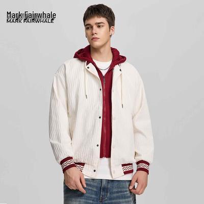 Mark Fairwhale Herren einfarbige Baseballjacke mit Kapuze