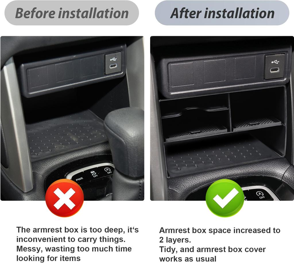 For 2025-2025 Toyota Corolla Cross Center Console Organizer Tray Secondary Armrest Box Storage Accessories Car Storage Organizer