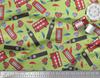 Soimoi Japan Crepe Satin Fabric Bus,Telephone Booth & London Clock Tower Architectural Print Sewing Fabric Metre 42 Inch