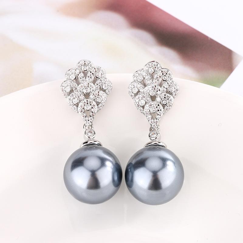 Jewelry Copper Bottom Gold-Plated Pearl Temperament Set Female 14Mm