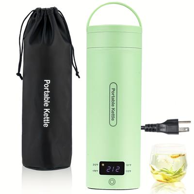 Bouilloire électrique portable, petite bouilloire de voyage, chauffe-eau, avec contrôle de température à 4 vitesses et fonction d'isolation, acier inoxydable 304,