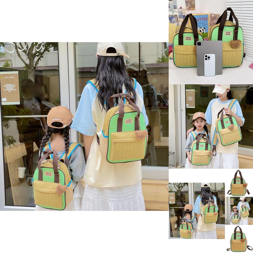Adorable Cartoon Canvas Backpack For Kindergarten Boys And Girls School Bag Cute