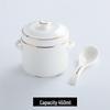 Elegant Ceramic Double-Lid Stew Pot with Gold Rim