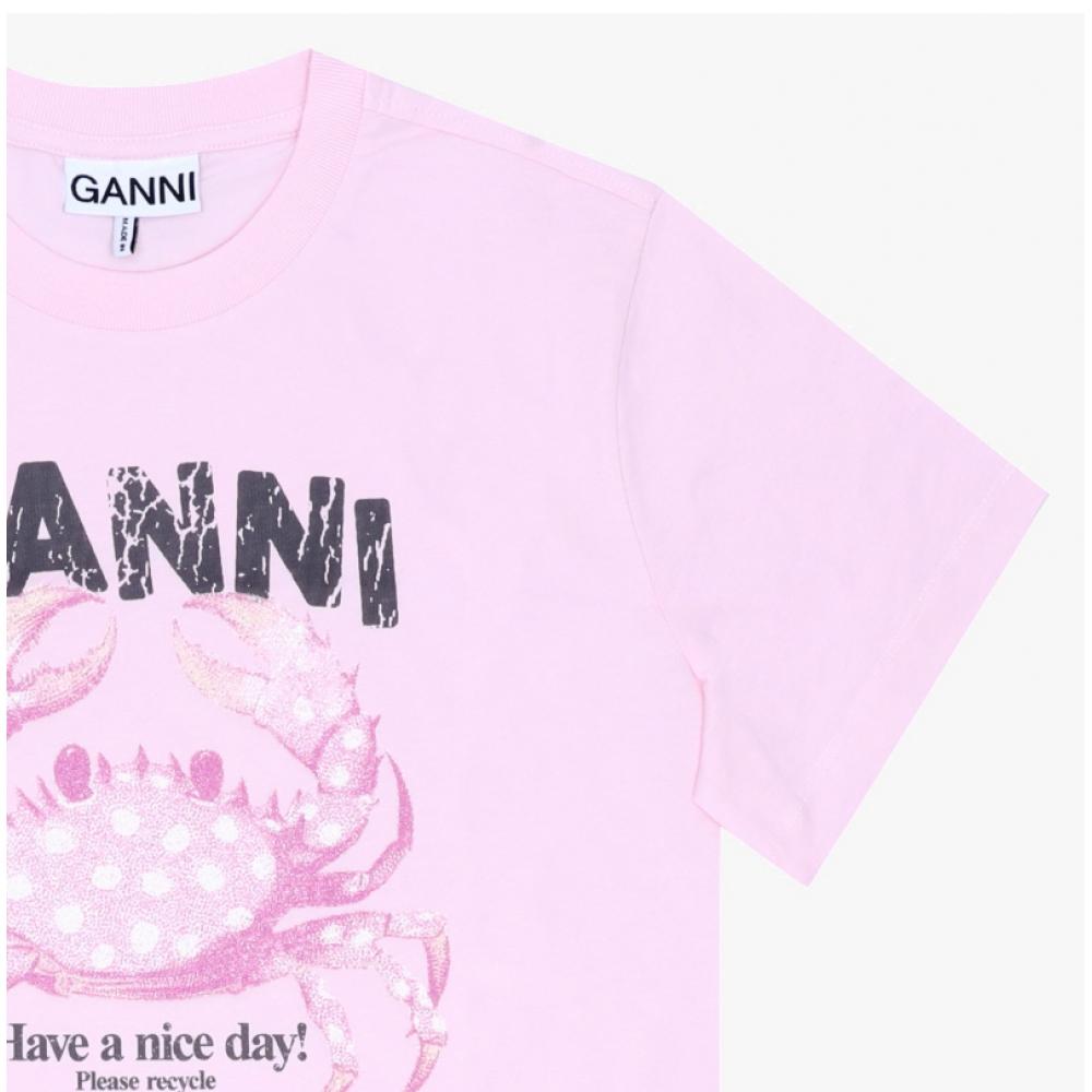 Ganni Women ShorT Sleeve T shirT Crab Logo 868 A1050197