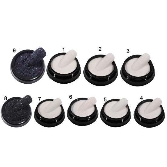 Nail Powder Grain Effect Pigmented Art Making Safe Sugar Black White Dipping Dust Pigment for Manicure