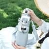 Water Bottle Bag with Adjustable Strap and Storage Pocket Water Cup Sleeve Drinkware Holder for Hiking and Camping