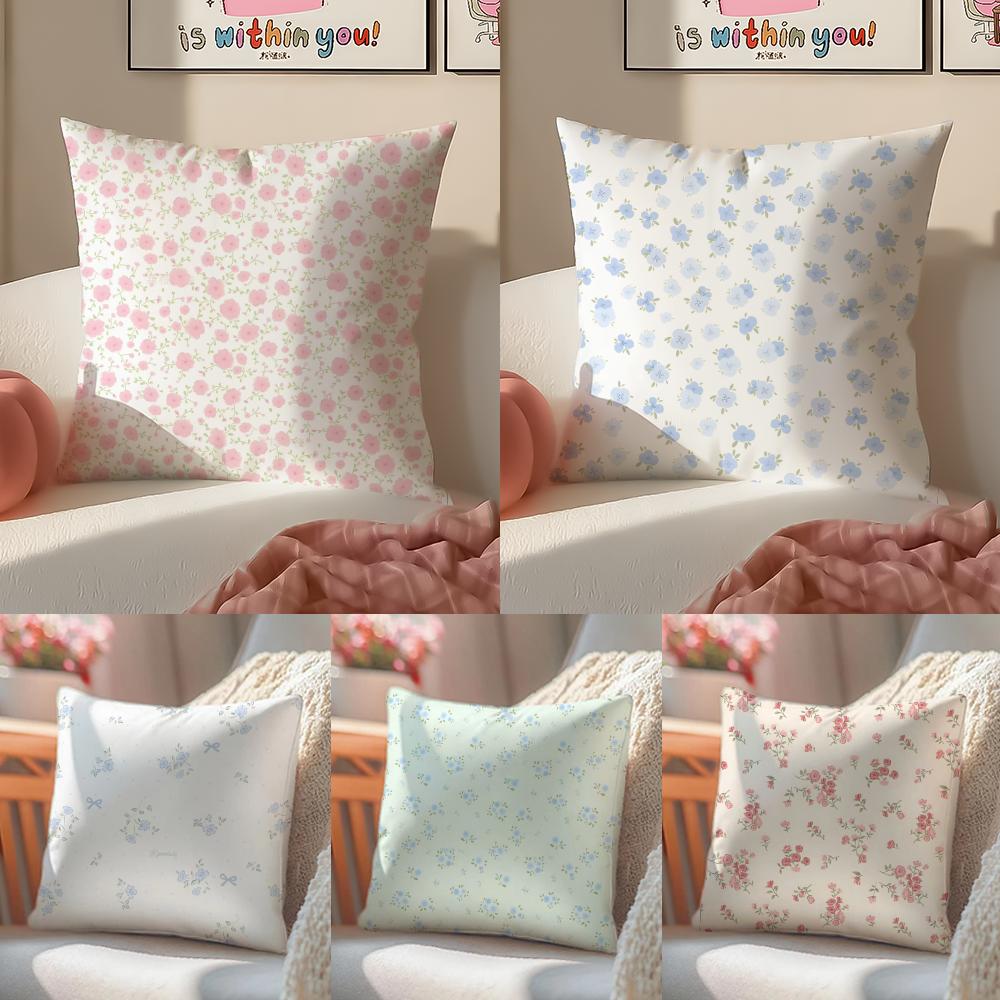 Elegant Flowers With Artistic Patterns Cushion Cover Linen Pillowcase Cover Soft Decor for Sofa Home Room