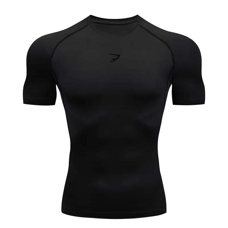 Herren Lauf Kompressions Kurzarm Sport T-Shirts Fitnessstudio Fitness Sportshirts Männlich Jogging Trainingsanzug Homme Athletisches Shirt Oberteile 902