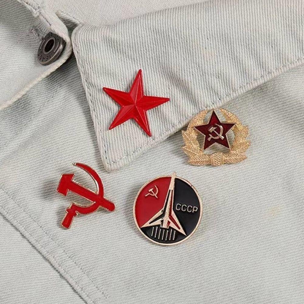 Russian Funny Cat Pins Russian Blue Cat Red Star Brooch Red Star Russian Pin Cat Lover Friends