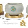 HEMOTON 5 Pack Round Coasters, 2.6 Inch Golden Brass Coasters for Drinks, Glass Cup Coasters Set, Protection Tabletop,Countertop and Surfaces from