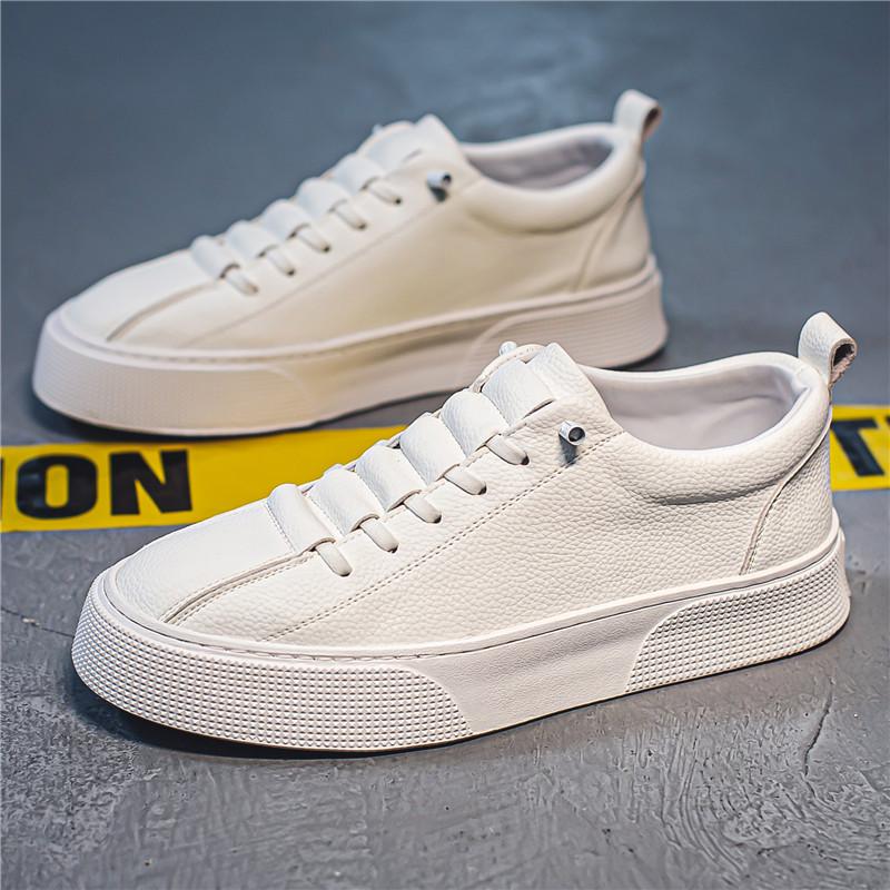 White Sneakers for Men 2024 Spring Fashion Casual Lace Up Round Toe Flat Mens Running Sport Shoes Zapatillas Deportivas Hombre