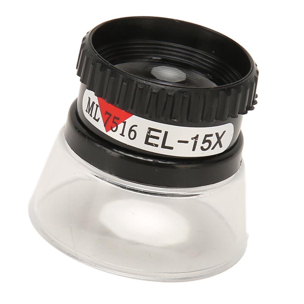 15X Pocket Magnifying Glass Black Desktop Magnifier Jewelry Magnifier for 15X Archaeology Tool
