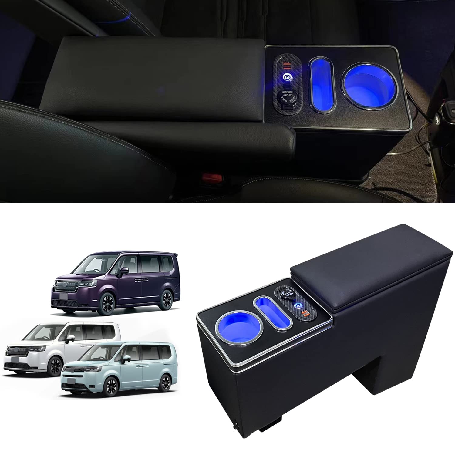 

SGALUPA Консоль Смарт Интерьер Стильный Совместима с Honda Step Wagon Spada и RP8 Бокс, Подлокотник, Консоль, Детали, Хранение, RP6, RP7,